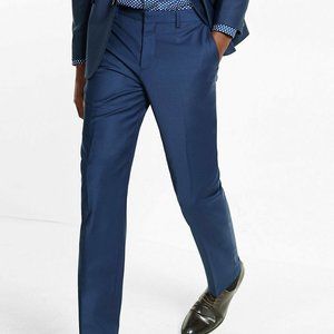 NAVY SLIM PERFORMANCE STRETCH WOOL BLEND SUIT PANT SZ 32/34